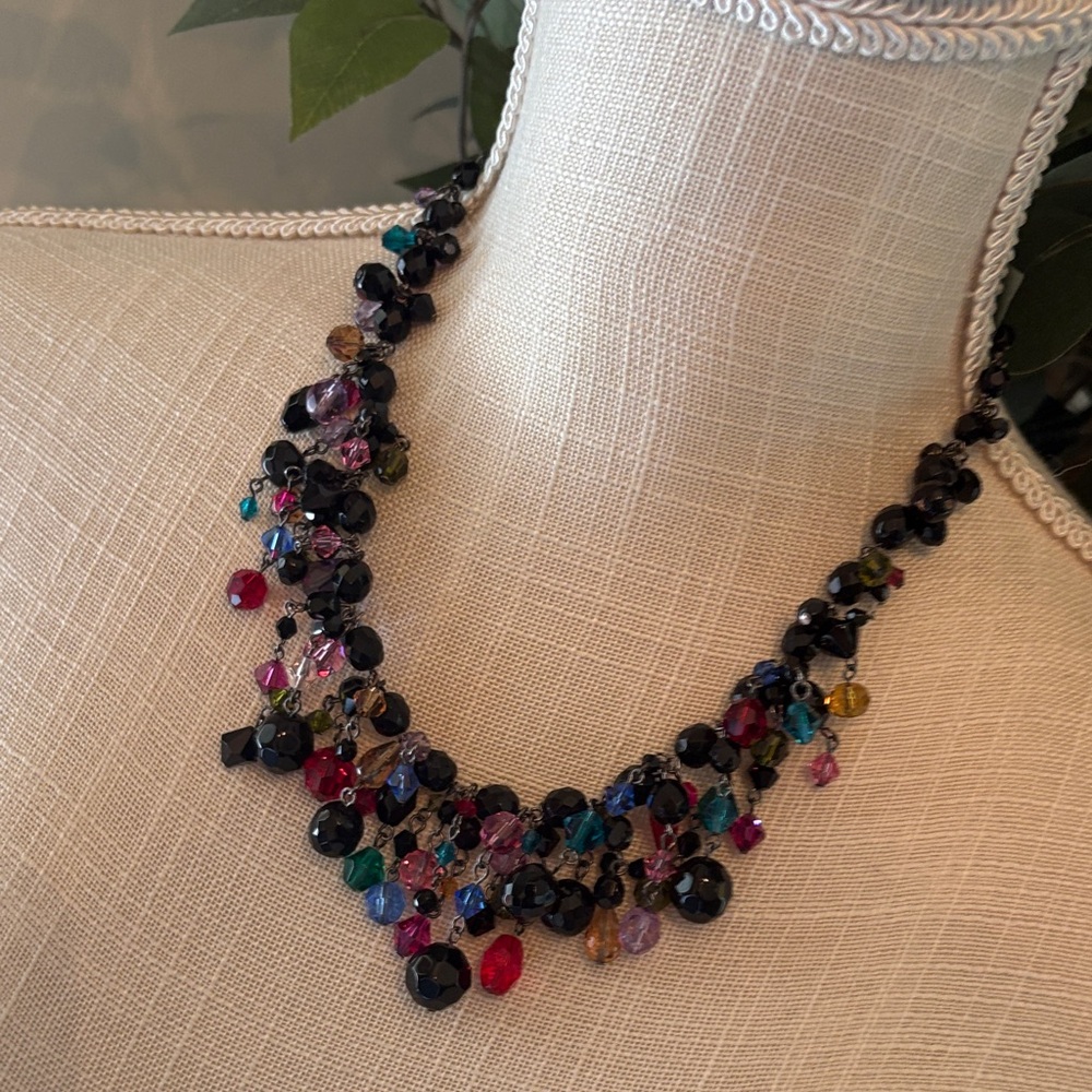 Multicolor Crystal Beaded Necklace
